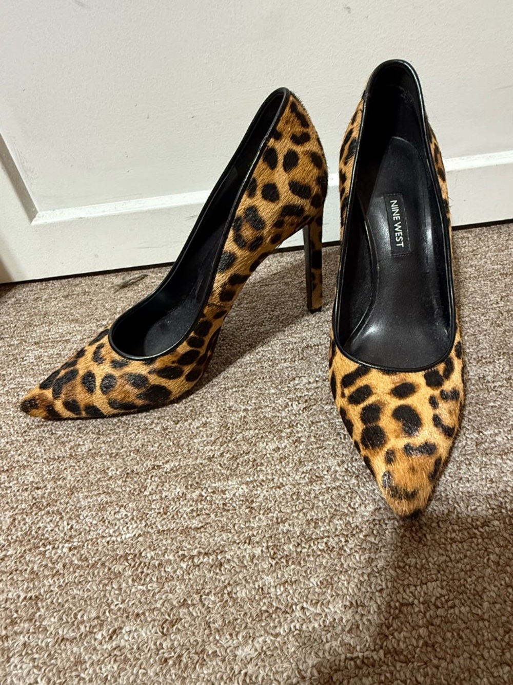 Nine West Leopard-Print Pointed Pumps